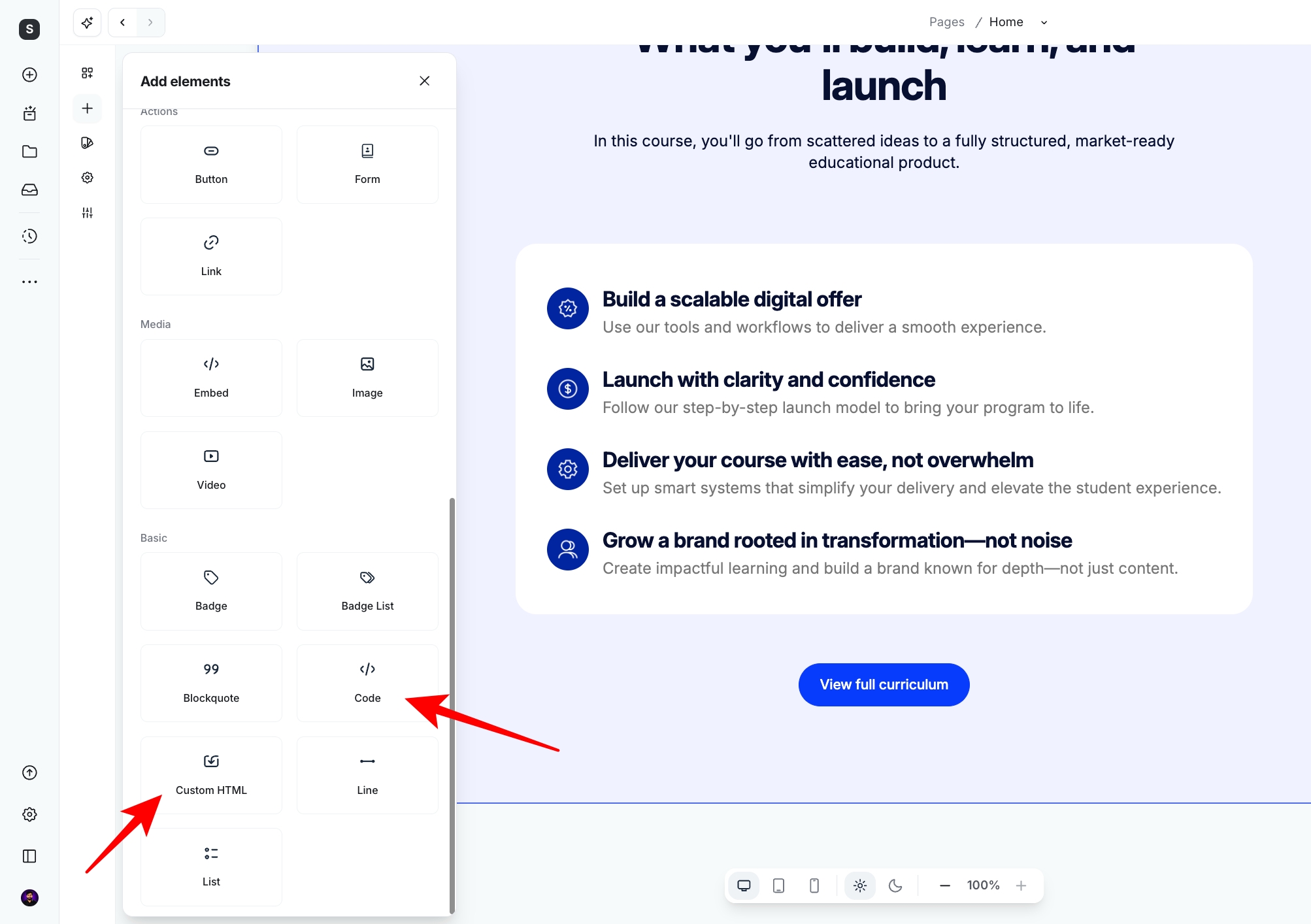 Add Custom HTML or Code Add Custom HTML or Code