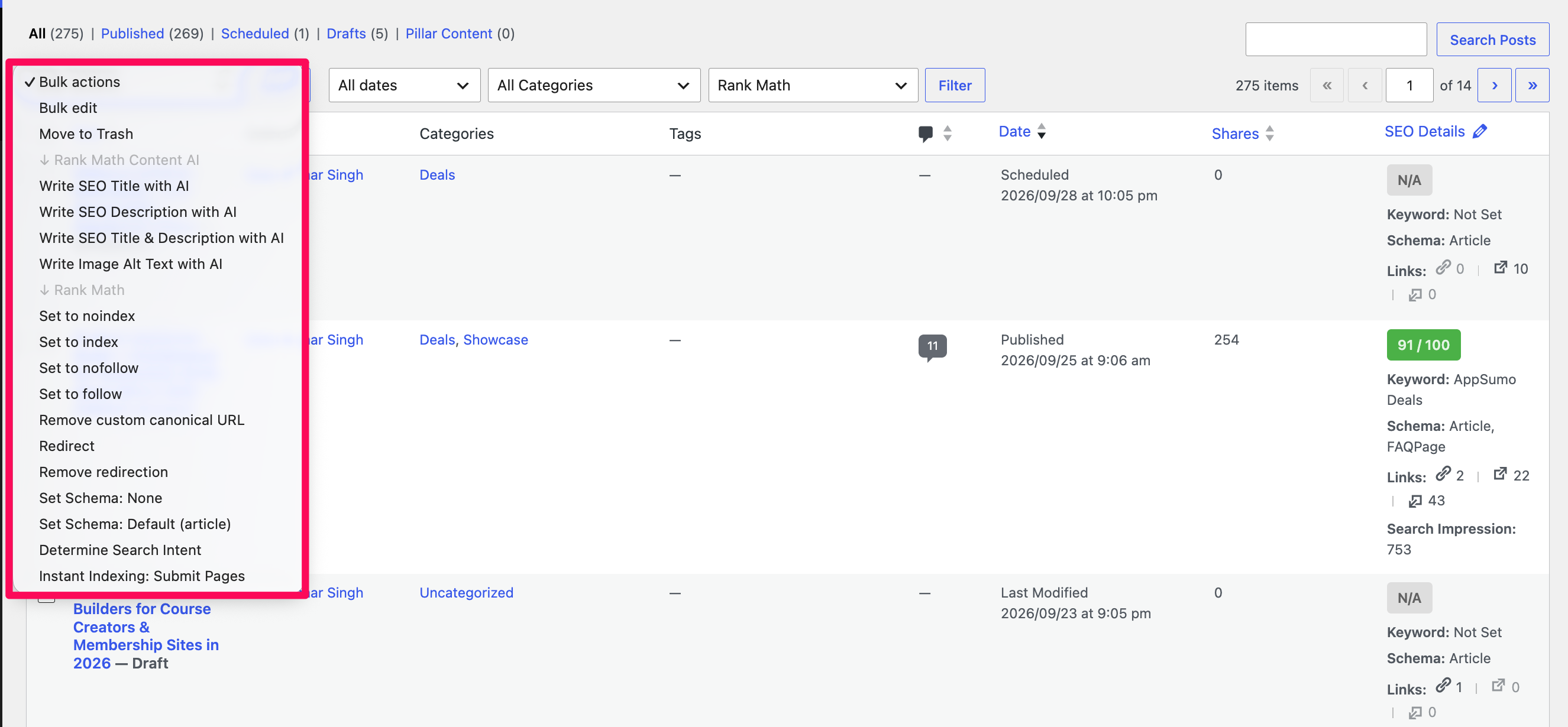 Bulk Editor Support Rank Math Bulk Editor Support Rank Math