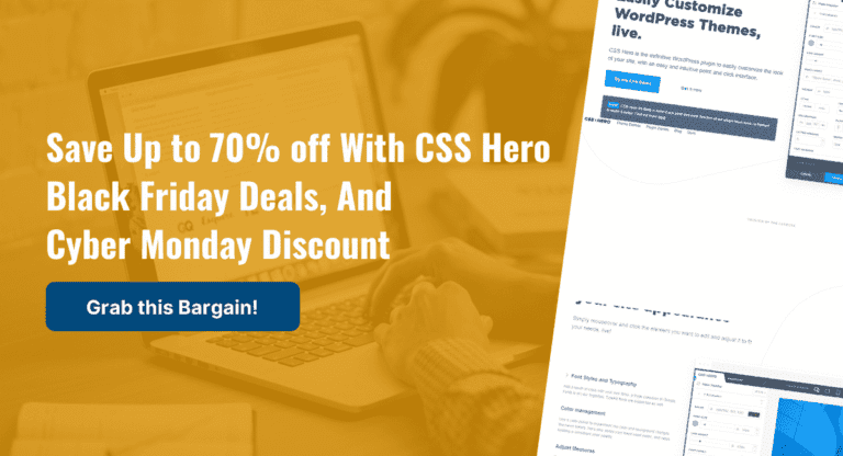 CSS Hero Black Friday and Cyber Monday Deal