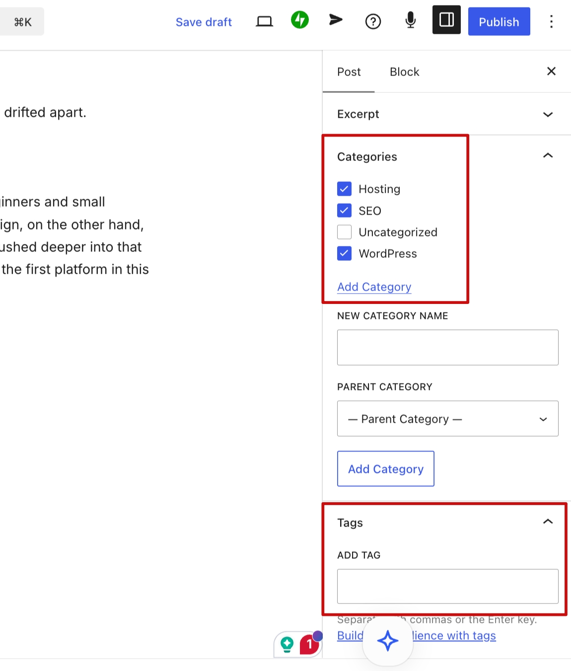 Categories and Tags