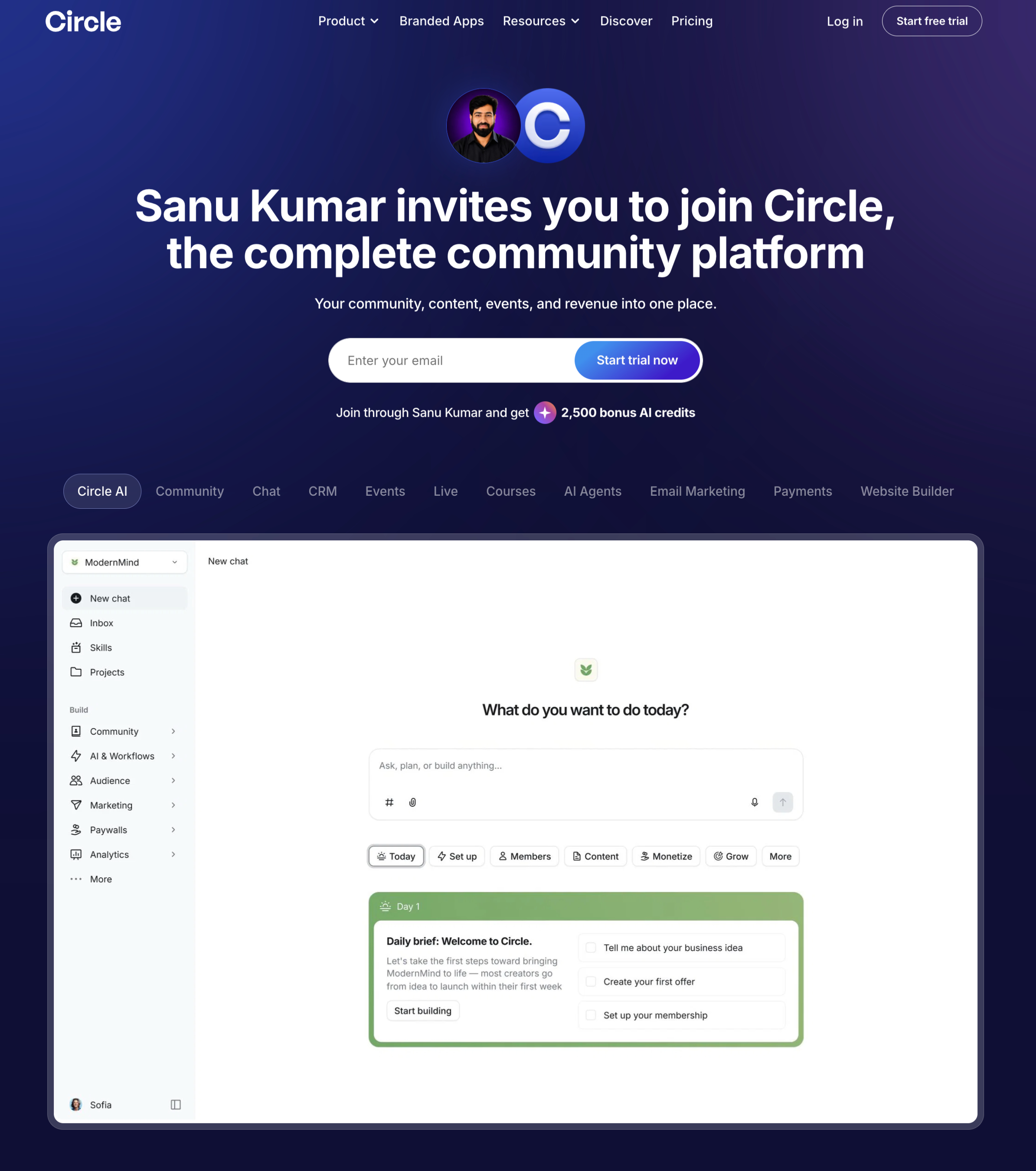 Circle and Sanu Co Branded Page Circle and Sanu Co Branded Page