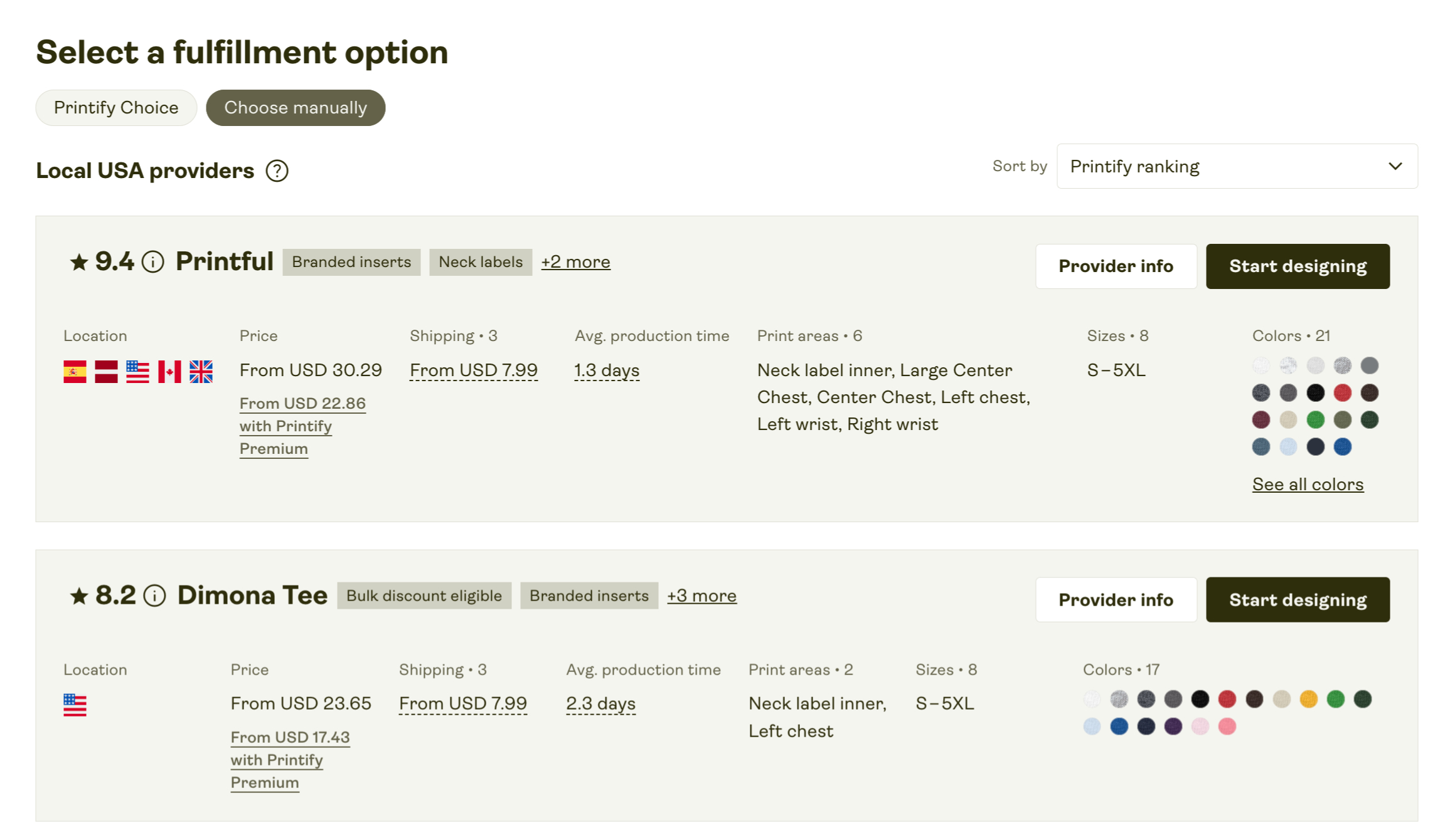 Comparing Print Provider Details in Printify Comparing Print Provider Details in Printify