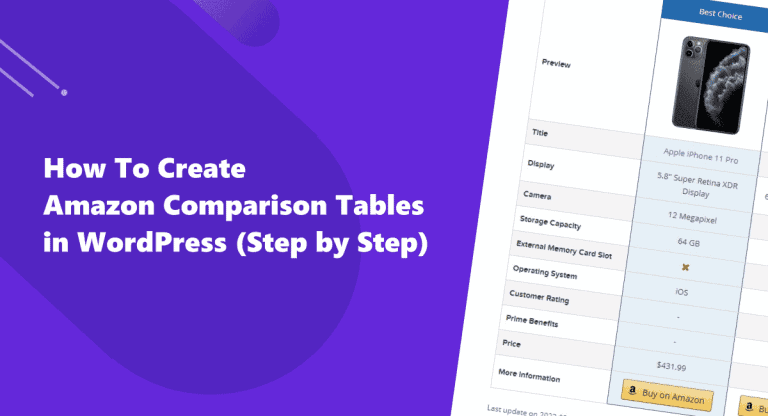 How to Easily Create Amazon Comparison Table in WordPress (Step by Step)