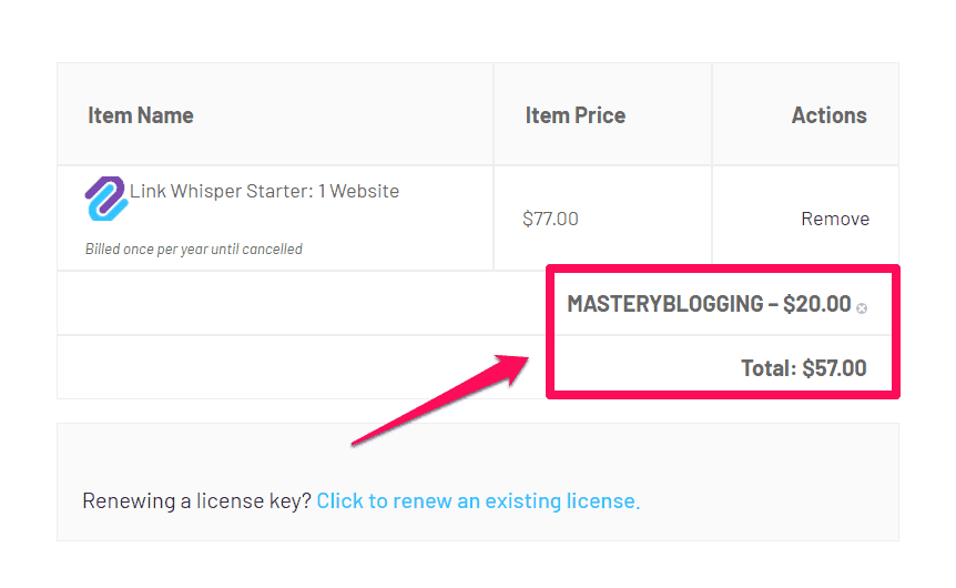 Discount Code Applied to Link Whisper Discount Code Applied to Link Whisper
