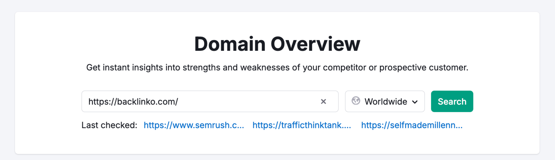 Domain Overview Semrush Free Account