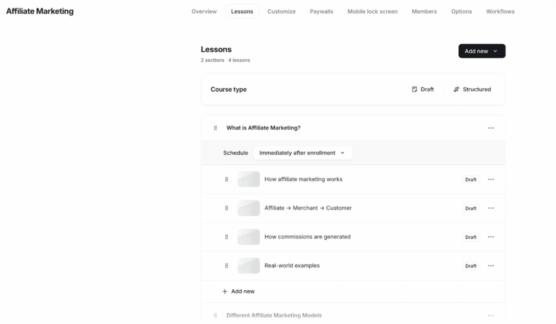 Drip Schedule Course Content on Circle Drip Schedule Course Content on Circle