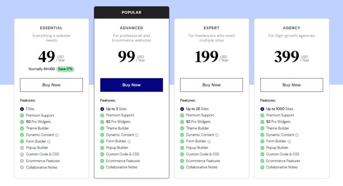 Elementor Pro New Plans Elementor Pro New Plans