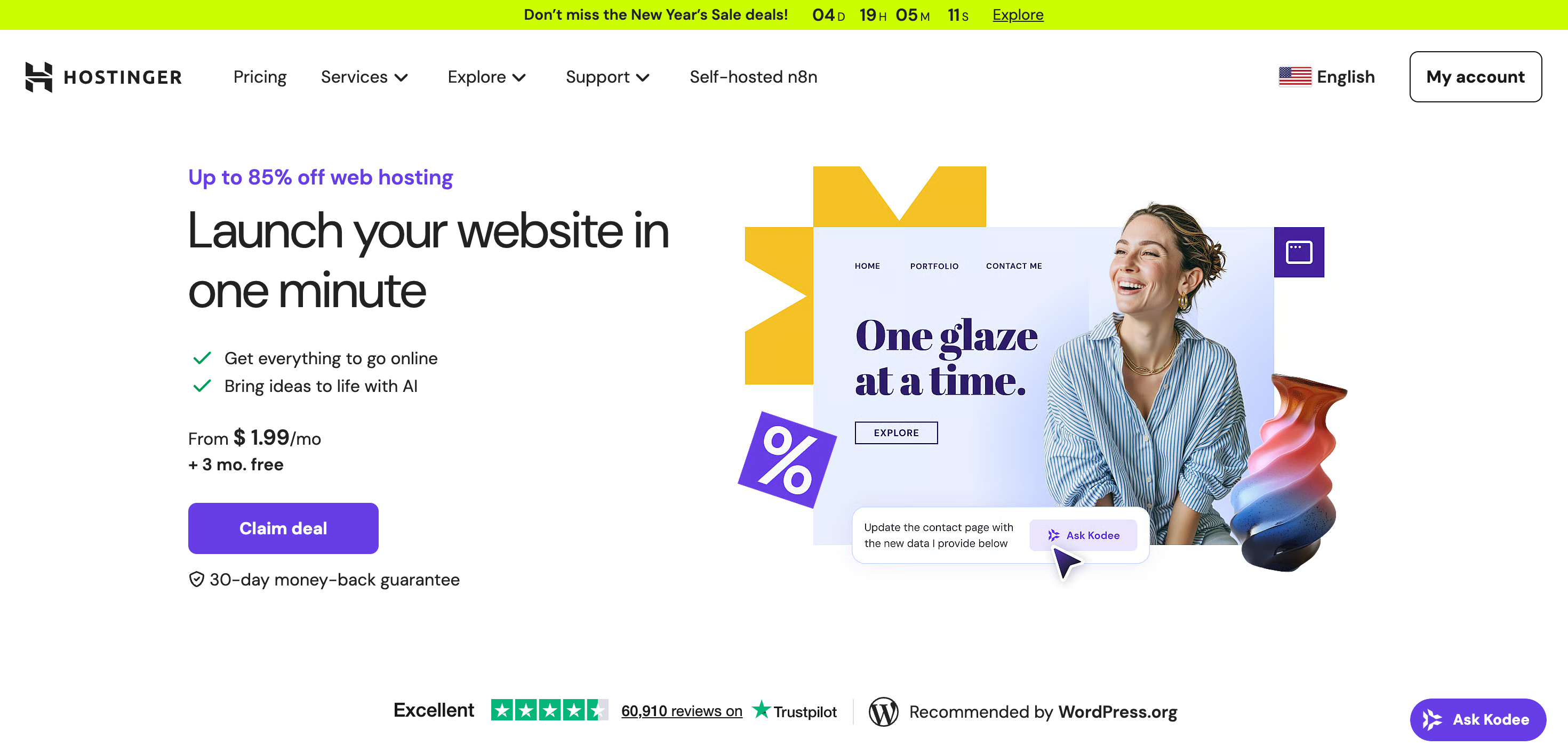 Hostinger New Homepage Best GoDaddy Alternatives