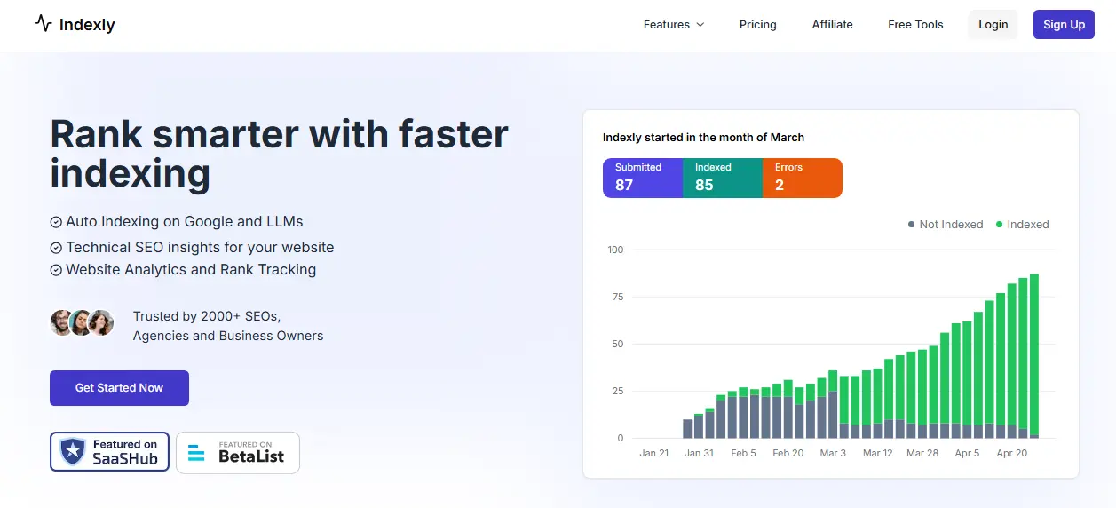 Indexly Homepage Indexly Homepage