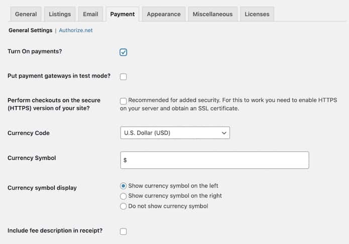 Payments Settings BD Payments Settings BD