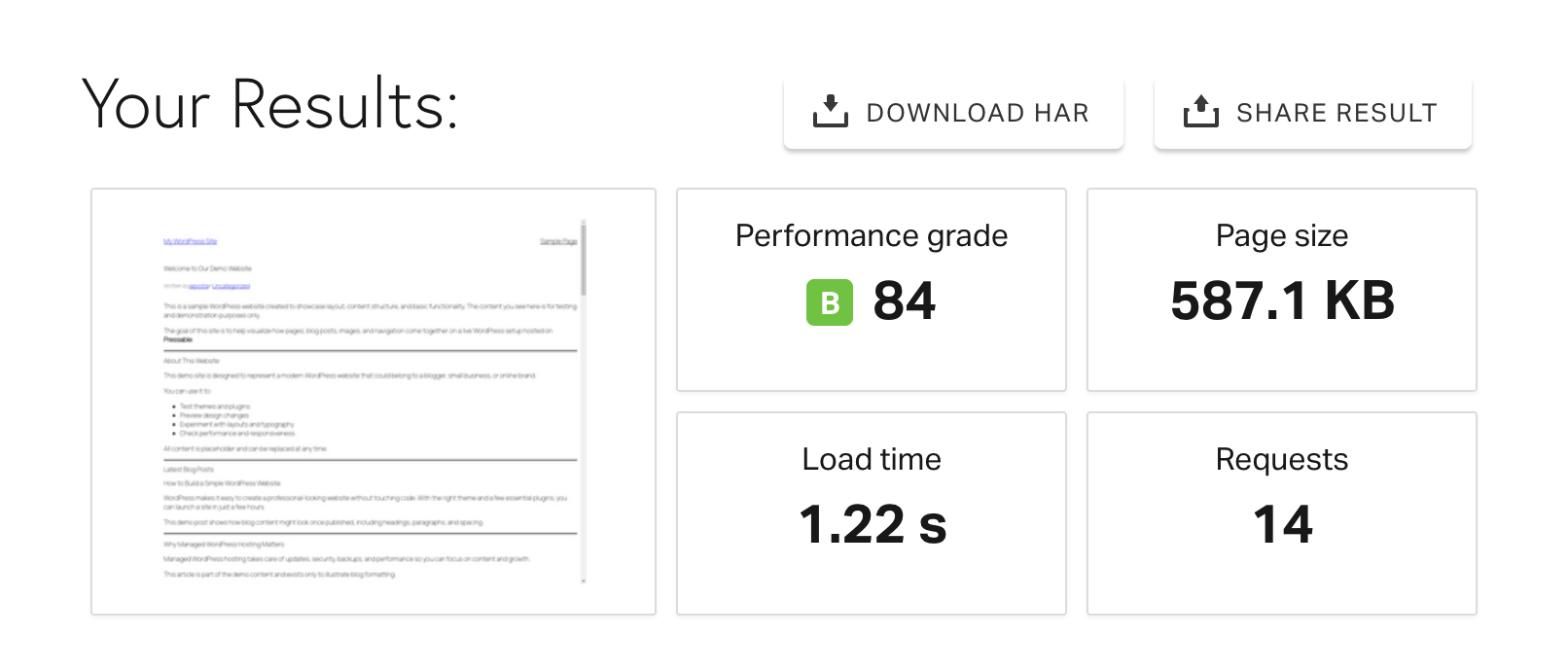 Pressable Pingdom Test Results