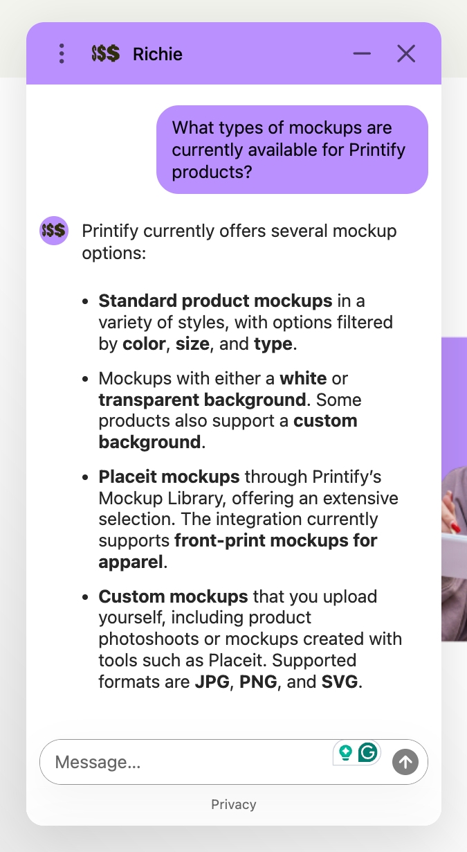 Printify Live Chat Printify Live Chat