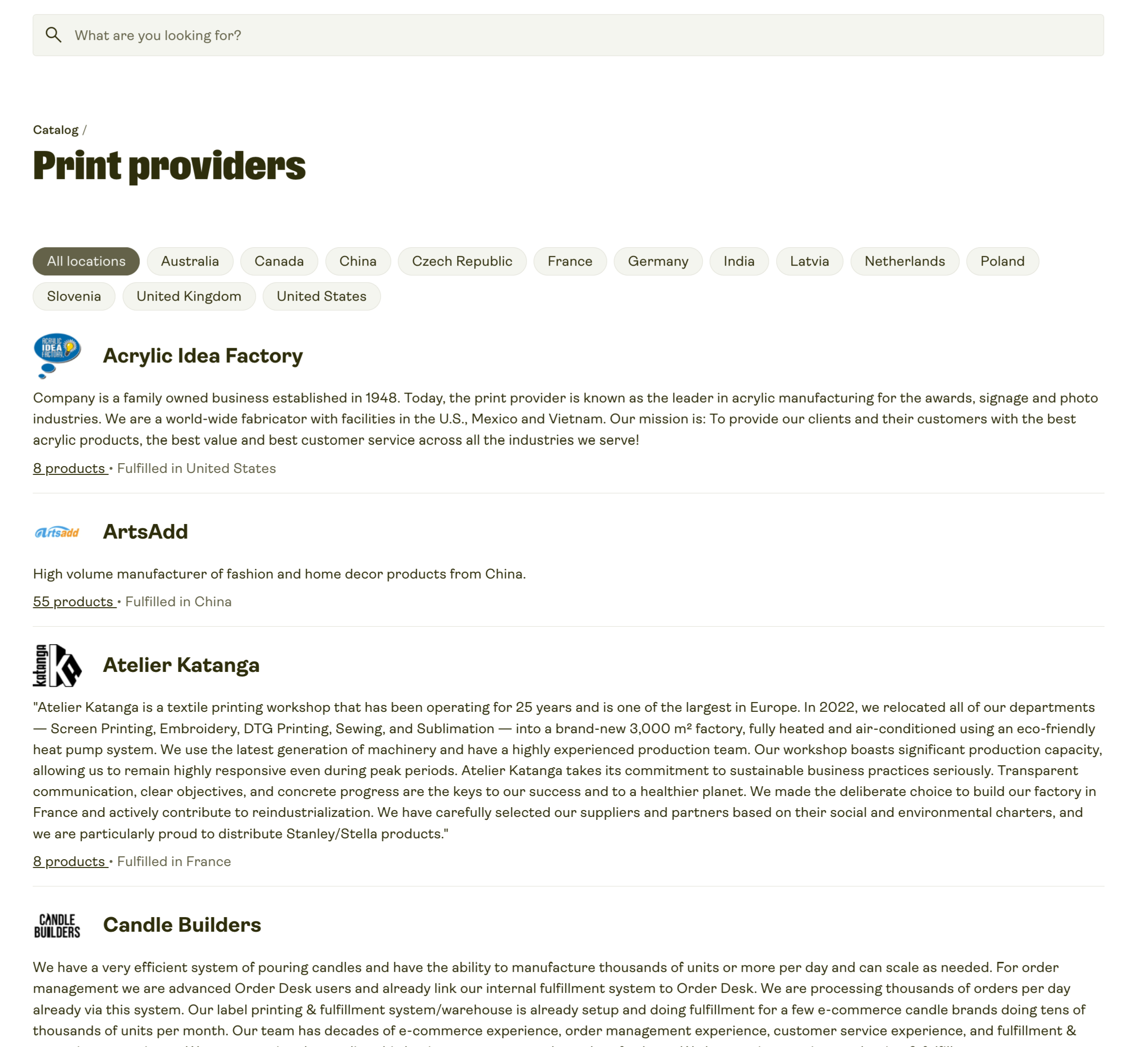 Printify Print Providers Printify Print Providers