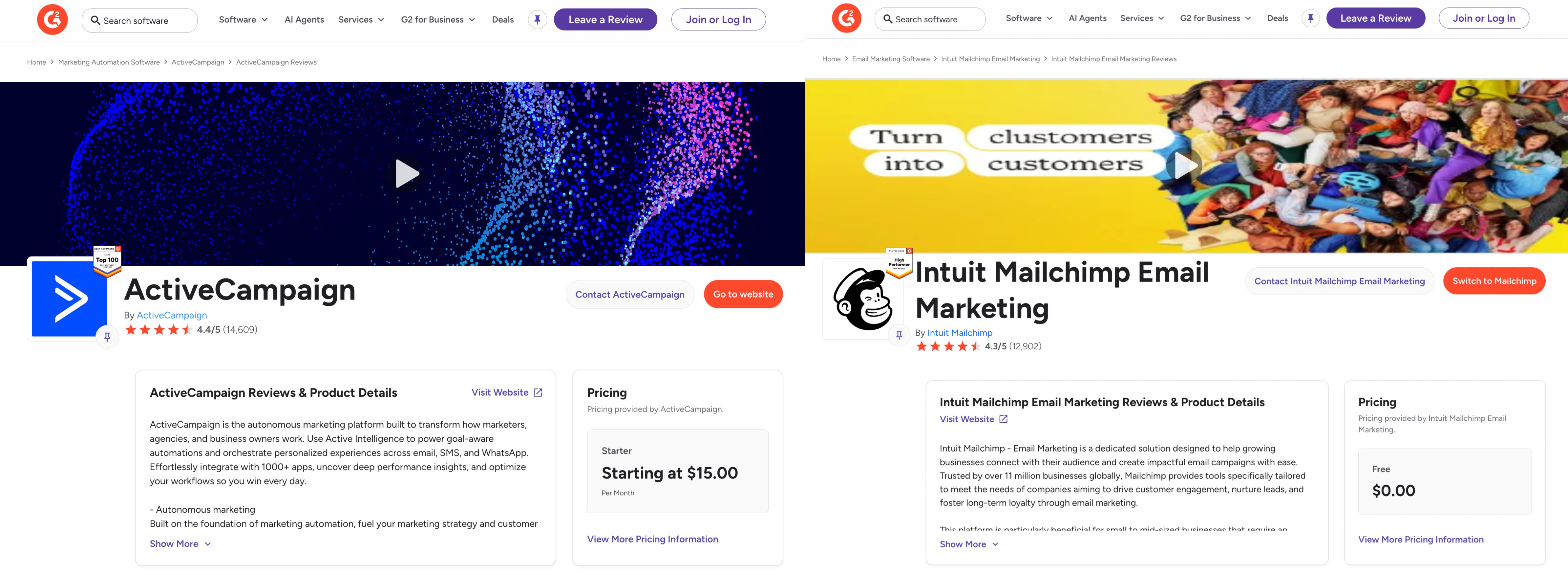 ActiveCampaign vs. Mailchimp