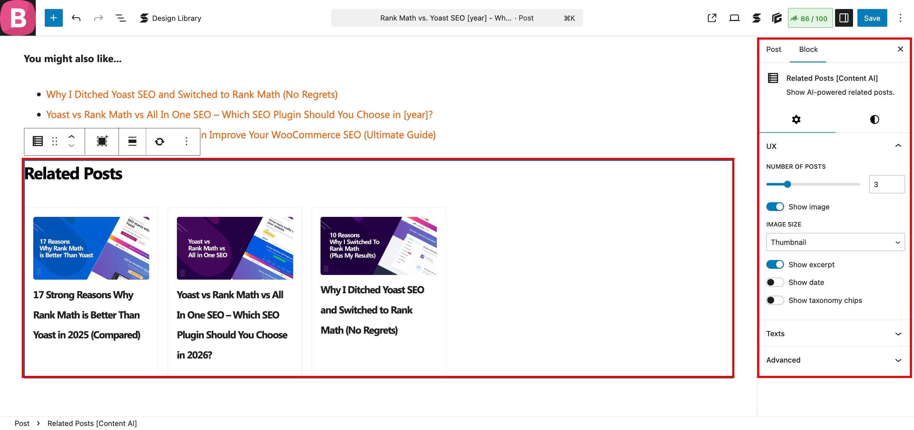 Related Posts Customize