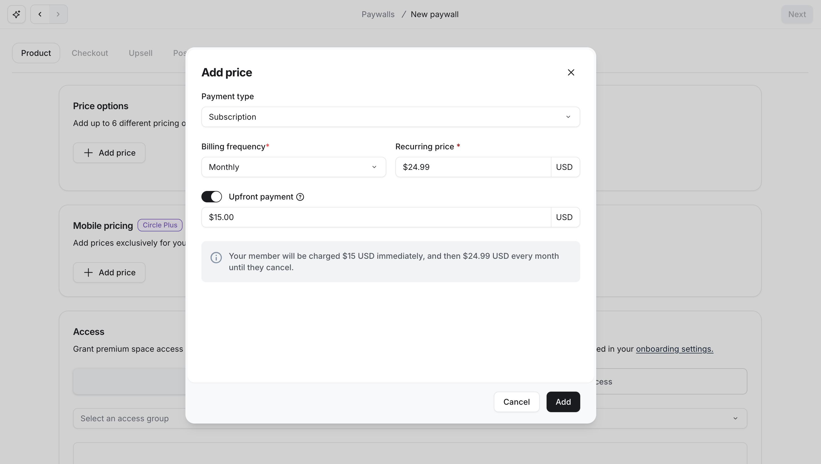 Setup Paywall in Circle Setup Paywall in Circle