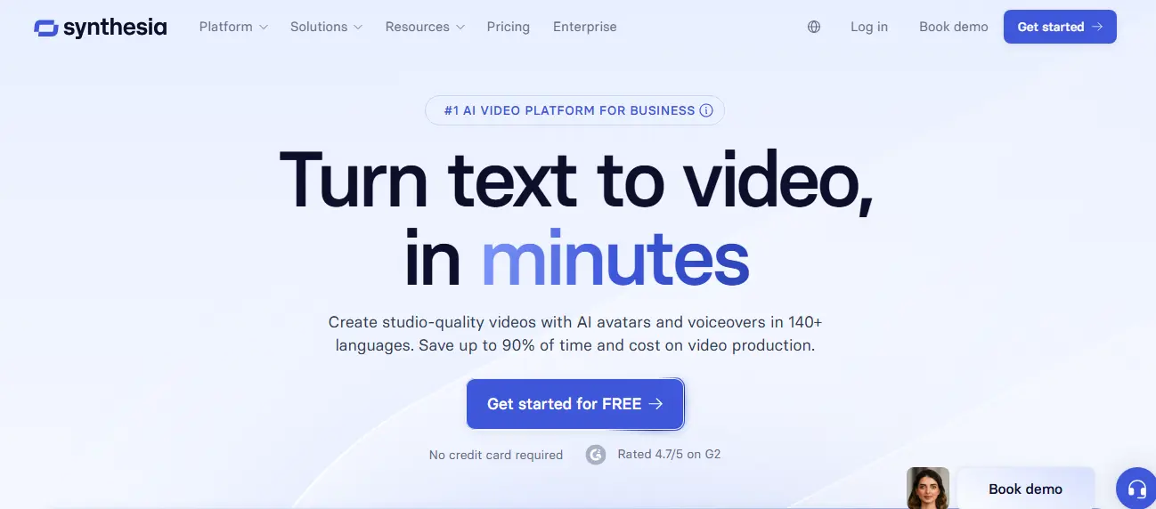 Synthesia Website Homepage Synthesia Website Homepage