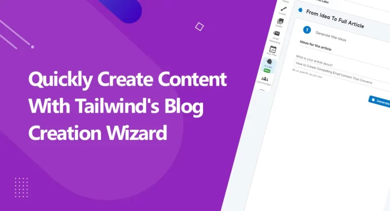 Tailwind Blog Creation Wizard
