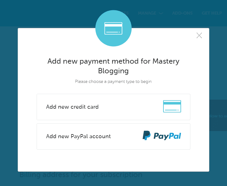 Your payment method